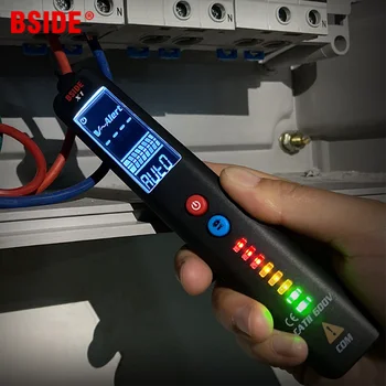 BSIDE berøringsfri spændingsdetektor Tester Multimeter X1 Intelligent El-Test Blyant Stor Skærm, Live Wire Hz Ohm NCV Meter
