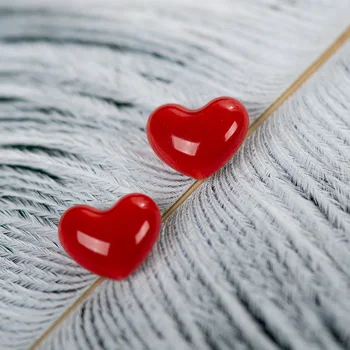 Udsøgt Keramiske Kærlighed Hjerte Form Stud Øreringe Flerfarvet Anti-allergisk Metal Pin-Mode #LY101