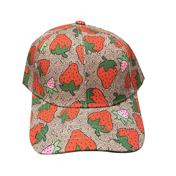 Mænd og Kvinde er sommer jordbær print Baseball Caps Justerbar Casual Bomuld Brev Snapback sunshde Fiskeren Hat