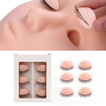 THINKSHOW Praksis Eyelash Forlængelse, Mannequin Hoved, Øjenlåg Mannequin Pink/Naturlige/Brun Uddannelse Hoved Makeup-Værktøjer