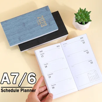 A7 Mini Notebook 2023 365 Dage Bærbare A6 Planner Dagligt Ugentligt Dagsorden Planner Notebooks Stationery Office Skoleartikler