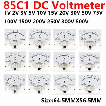 One-stop-shopping 85C1 85C1-V DC Analoge Panel Voltmeter Amperemeter Amp Volt Meter Gauge 1-500V/ V