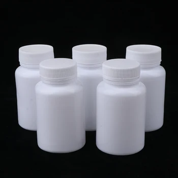 5Pcs 15 ml-100 ml Hvid Plast Tom Forsegling Flasker Solid Pulver Medicin Pille Kapsel Beholdere Reagens Flydende Pakning Flaske
