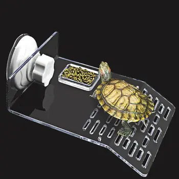 Gennemsigtig Skildpadde Soler Sig Platform Med Stærke Sugekopper Skildpadde Hvile Terrasse Akvarium, Akvarium Landskab Dekoration