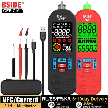 BSIDE USB-charg Digital Multimeter Smart multitester Elektriker Tester Detektor Nuværende VFC Kondensator Ohm Live Wire Hz NCV test