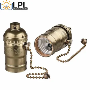 Vintage Lampe-Holderen Montering E27 fatning Socket Kæde Skifte Douille E27 Sokkel Lys UL CE-Pære topholder Base
