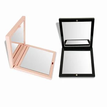 Brand Mini Square Runde Makeup Spejl Bærbare Hånd Spejl, Dobbelt-sidet Makeup Spejl Sammenklappelig Lomme Kompakt Spejl