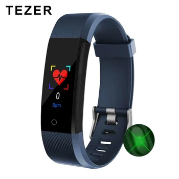 TEZER 115 Plus Smart Armbånd Sport Fitness tracker Se Smartband Blodtryk pulsmåler Smart band Armbånd til Mænd
