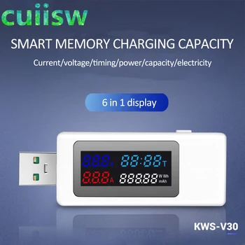 KWS-V30 USB Power Meter Tester Magt Detektor Nuværende Oplader Kapacitet Tester, Måler den Aktuelle Spænding Batteri 120W