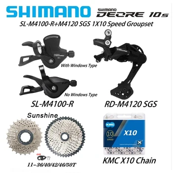 Shimano Deore 10V RD M4120 Derailleurs 1x10 Hastighed SL-4100 Shifter Håndtaget KMC-10S Kæde 36/40/42/46/50T 10S Kassette 10v Groupset