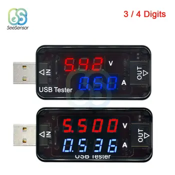 Digital USB-Aktuelle Spænding Opladning Detektor 3/4 Cifre Mobile Strøm Voltmeter Amperemeter Spænding Oplader Tester