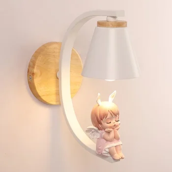 Børneværelse Tegnefilm væglampe Nordiske Lille Stue Soveværelse sengelampe Korridor Balkon Home Decor Væg lamper
