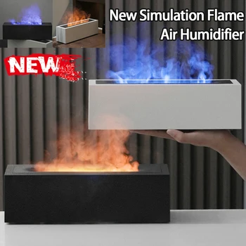 Nye Flamme Aroma Diffuser Simulering Flamme Luft Luftfugter LED Æterisk Olie Flamme Lampe Difusor For Hjemmet El-Ultralyd