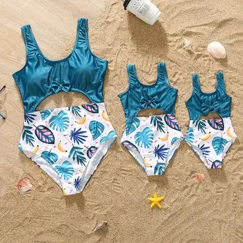 Matchende Familie badetøj Mor Girl Bikini Badedragt Til Mor og Datter Badetøj Baby Tæve Børn Stranden i Badetøj