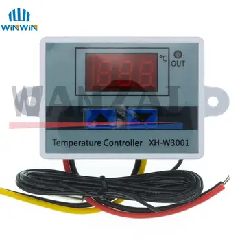 10A 12V 24V 220VAC Digital LED Temperatur Controller XH-W3001 For Inkubator Køling Varme Skifte Termostat NTC Sensor