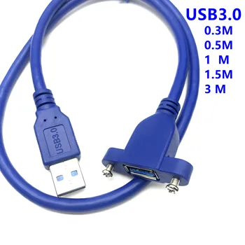 USB3.0 forlængerkabel USB 3.0 Kabel Mandlige og Kvindelige Extender Data Sync ingen Skrue Panel Mount Stik til PC Printerens Harddisk