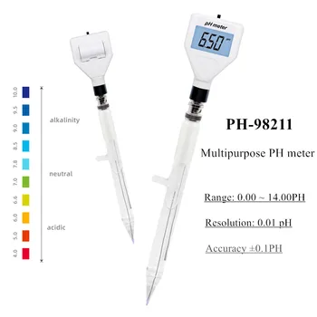 PH-98211 Mp-pH-Meter Digitale Surhedsgrad pH-Meter Tester Jord Meter Tester med Hvid Baggrundsbelysning til Ost, Kød, Jord 40%