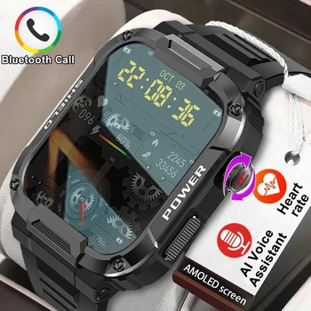 Ny Smart Ur Mænd Militære Kvalitet Udendørs Vandtæt Anti Faldende Anti Pres Sport Fitness Bluetooth Opkald Smartwatch ur