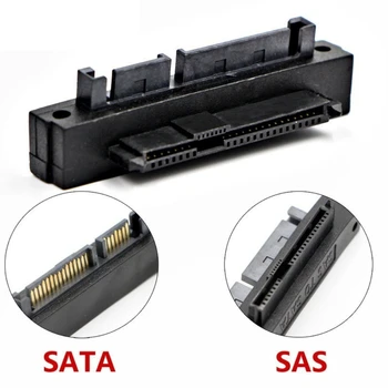 22Pin SATA han til 22Pin SAS hun Port Udvidelse Converter-Adapter 90-Graders retvinklet Konverterer SATA HDD til SAS Port Adapte