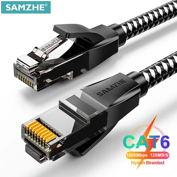 Samzhe Ca6 Ethernet-Kablet Gigabit Cat 6 Høj Hastighed 1000 mbps Internet Kabel-RJ45 Skærmet Netværk LAN-Ledning til PC PS5 PS4 PS3