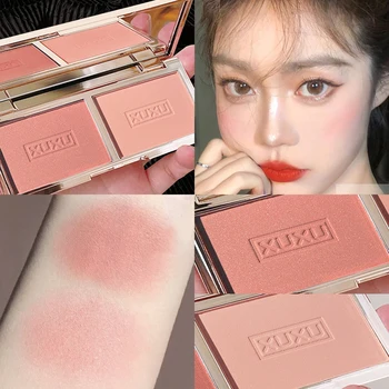To-tone Peach Blush Paletten Naturlige Rosa, Røde Khmerer Ansigt, Kind Pigment Lysere Shimmer langvarig Nude Makeup Kosmetiske