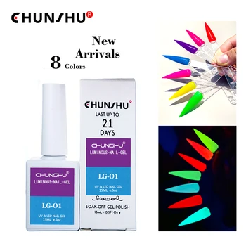 CHUSHU Nye 22 Farver, Neon UV Gel Neglelak Fluorescens Lysende Gel Polish Glød I Mørke Soak Off Manicure Design DIY-15 ml