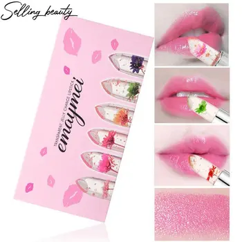 6 Farveskift Varm Blomst Læbestift Nyhed Pink Læbe Glans Ikke Falme Let Læbestift Fugtgivende Læbestift Makeup Sag
