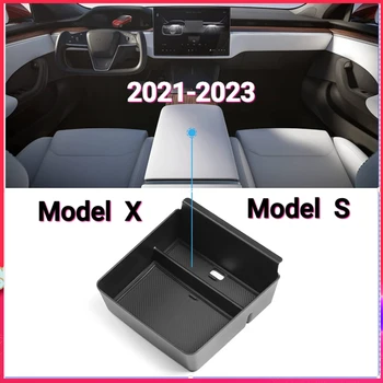 Center Konsol Arrangør Bakke for Tesla Model S Model X Plaid/Lang Række 2021 2022 2023,Model S X Armlæn Center Konsol Opbevaring
