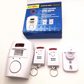 Hjem Sikkerhed Alarm PIR Infrarød Sensor Alarm System Anti-tyveri Menneskelige bevægelsesdetektor 105DB Sirene Med 2 stk Fjernbetjening
