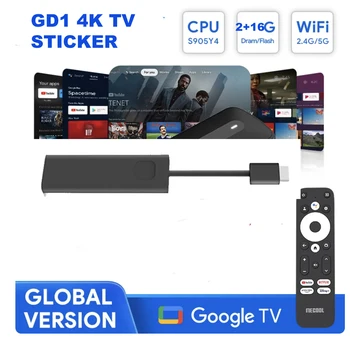 gd1 4k google tv stick netflx Android 11 Certificeret amlogic S905Y4 chrome stemmer 2G+16G BT5.0 Dobbelte Wifi vs mecool KD2 KD3 X98 s500