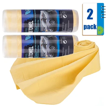 2stk Premium-Chamois Imiteret Ruskind Håndklæde Clean Rengøring bilvask Super Absorberende Tør Klud