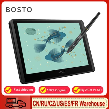 BOSTO 12HD-EN H-IPS LCD-Grafik Tegning Tablet Skærm 11.6 Tommer Størrelse 1366x768 Skærm 8192 Pres Niveau Passiv Teknologi