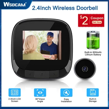 Wsdcam 2,4 Tommer Kamera Dørklokken Digital Kighul Smart Kamera, HD Hjem Elektronisk Kighul Viewer Udendørs Visuelle Dørklokken