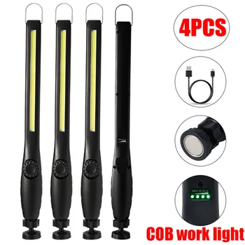 1/2/4 Pack COB LED arbejdslampe Strip Light USB-Genopladelig Lommelygte Magnetiske Inspektion Lys Udendørs Værksted, Bil Reparation