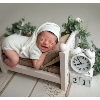 Nyfødt Fotografering Rekvisitter Udgør Pude Pude Sæt Velvet Skud Mini Bed Kurv madrasbetræk til Photoshoot Poser Pet-Pod