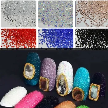 YANRUO BLANDE Størrelser Flerfarvet 1440pcs Crystal Pixie Glas Rhinestones Micro Manicure, Udsmykning DIY Lille Tilbehør Til Nail Art