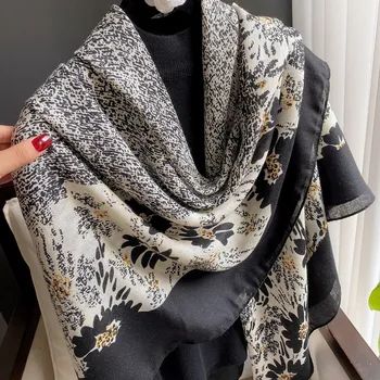 42 Designs Spanien Mærke Dejlige Blomster-Pladsen Viscose Sjal Tørklæde Dame Print Blød Wrap Pashmina Bufandas Muslimske Hijab 135*135Cm