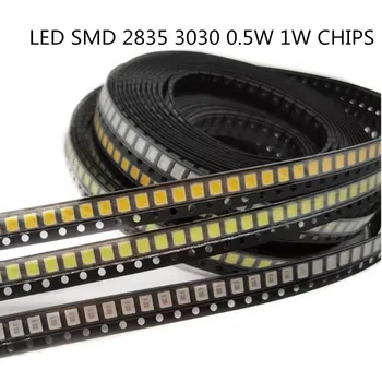 500PCS SMD LED 2835 5730 Chip 0,5 W 1 W 6V 3V 9V 18V 30V Perler Lys Hvid 4000K 120LM Surface Mount PCB Light Emitting Diode Lampe