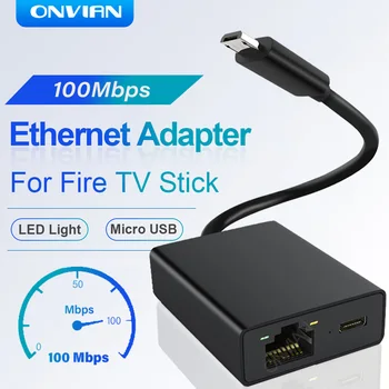 Onvian Ethernet-Adapter til Fire TV Stick 100Mbps Eksterne Netværk Kort For 4K Ild TV Stick Micro til RJ45 Ethernet-Adapter