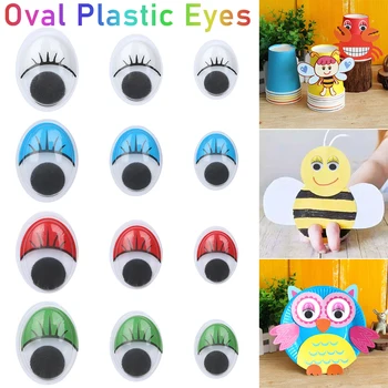 100Pcs Plast Vrikker 3D Dukke Øjnene Ovale Flytter Øjne for DIY-Legetøj-Dukker, tøjdyr Plush Øjne Håndlavet Toy Tilbehør