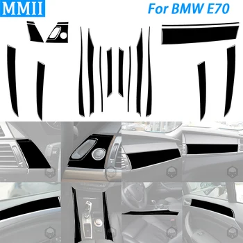For BMW X5 E70 2006-2013 Klaver Sort Bil dørpladen Dekoration Strip Start-Stop-Kontakten Dækning Passer til Interiør Accessoriers Mærkat