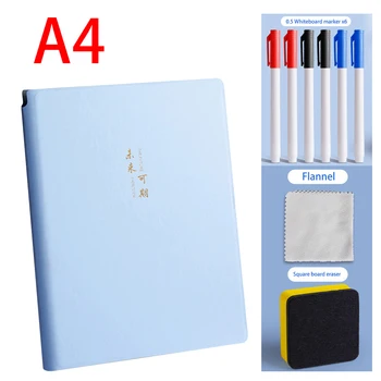 A4 A5 Sletbare Genanvendelige Whiteboard Notebook Sat Whiteboard Pen Sletning Klud Ugeplan, Bærbare Stilfuld Office Notebooks