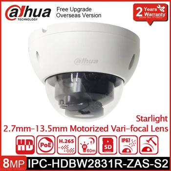 Dahua IPC-HDBW2831R-ZAS-S2 8MP IR-60m Starlight Motoriseret Vari-focal Nework Kamera H. 265 POE SD-Kort Slot IP67 IK10 IP-Kamera