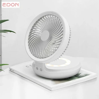 Edon E808 Trådløse Suspenderet luftcirkulation Fan USB-Genopladelige Folde Elektrisk Ventilator Night Light Touch Kontrol-4 Vind Hastighed