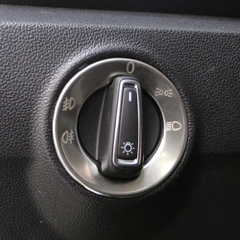 For Volkswagen VW T-roc Troc 2018 - 2023 Rustfrit Stål Forlygte Lampe Tænd-Knappen Panel Frame Sticker Dækker Trim Tilbehør