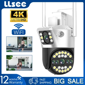 LLSee, 8MP 4K 10X WIFI kamera, PTZ trådløse udendørs CCTV -, to -vejs opkald, infrarød night vision, AI opdagelse, IP sikkerhed kamera