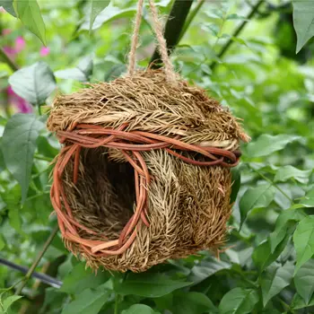 Håndlavet Fugl Hus og Rede Kreative Økologiske Græs Vævet fuglebur til Haven Dekoration fuglebur Udendørs Bird ' s Nest