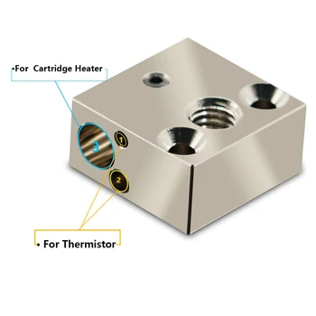 Opdateret Høj Temperatur CR-10 Forgyldt Kobber Radiator Blokere for MK8 Ekstruder Creality Alle Metal Hotend Ender 3s V2 Ender 3 pro