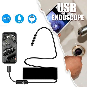 5mm HD Endoskop Kamera, Vandtæt Mikro-6 LED IP67 Endoskop til Biler Industrielle Smartphone Mini Kamera-Endoskop USB
