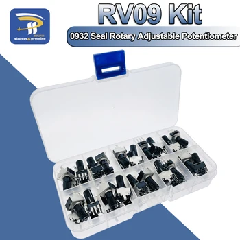 RV09 Kit Lodret 12,5 mm Aksel 1K 2K 5K 10K 20K 50K 100K 1M 0932 Justerbar Modstand 9 Type 3Pin Roterende Tætning Potentiometer